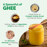 Organic Cow Ghee By Auric | Healthy & Delicious Nutrients Lab Certified Desi Ghee Protact Eyesight | 2 Litr (1 Litr * 2) 67.6 Ounce | Box Pack